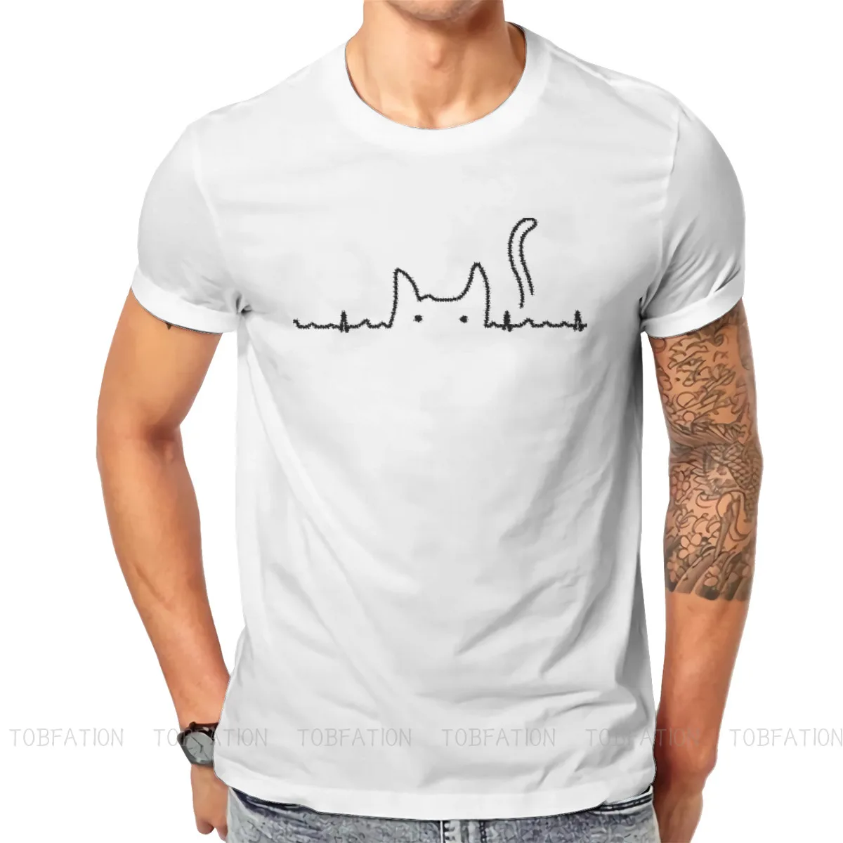 Классическая Уникальная футболка с котом высокое качество новый дизайн