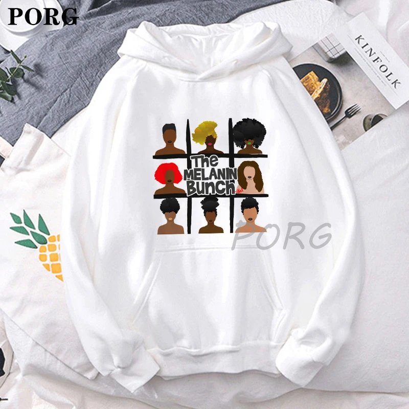 

Худи с графическим принтом меланина, женские афро-американские черные пуловеры для девушек, худи меланина с оттенком, худи меланина