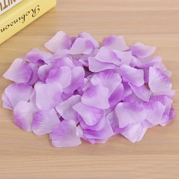 Light purple 1000 шт Искусственные Свадебные лепестки роз, аксессуары, цветочные Полиэстеровые Свадебные розы, для дома, свадьбы, композиции, лепестки цветов - Цвет: Light purple