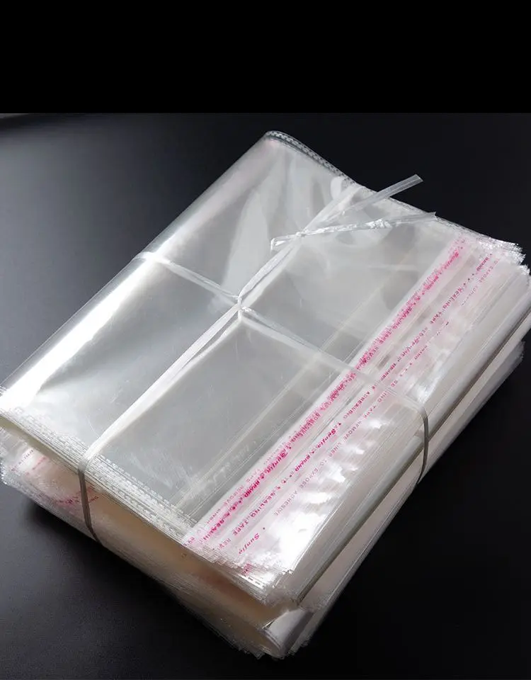 

100pcs Clear Plastic Self Adhesive Bag Cloth Sock Gift Jewelry Accessories Candy Bag Home Decor OPP Cookie Packaging Bag