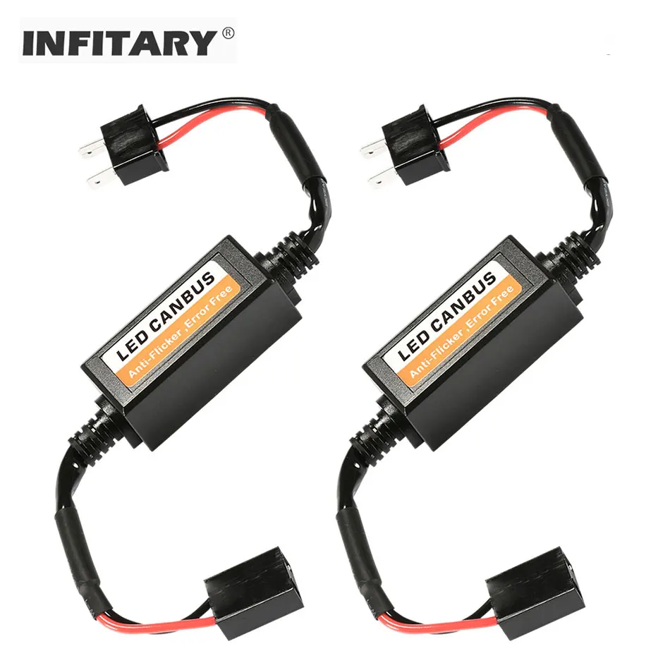 

2PCS H7 LED Headlight Waterproof Decoder Adapter Canbus Adapter Anti-Flicker for LED Car Headlight Bulb H4 H7 H1