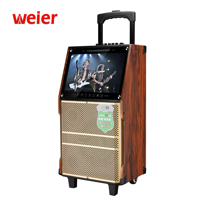 

weier Wholesale Speaker Parts Wireless Customized Microphone portable Karaoke Audio smart video speaker Player