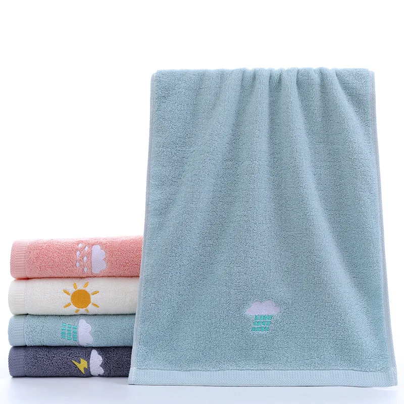 

High Quality Towel Cotton Household Face Wash Adult Soft Absorbent Towel Comfortable Cartoon Weather Towel 33x73cm