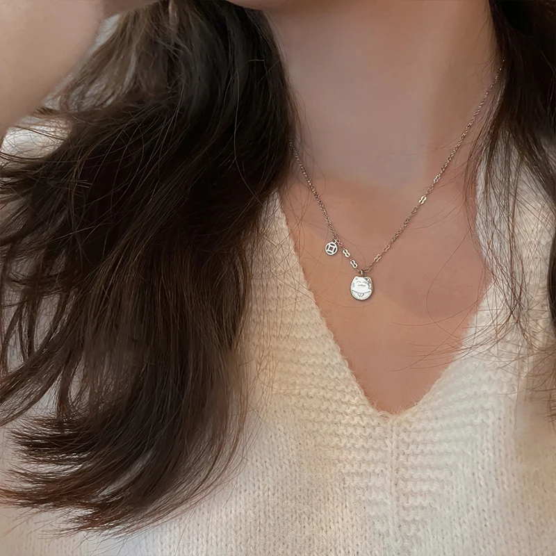 

Женское колье из серебра 925 пробы, с подвеской в виде кошки