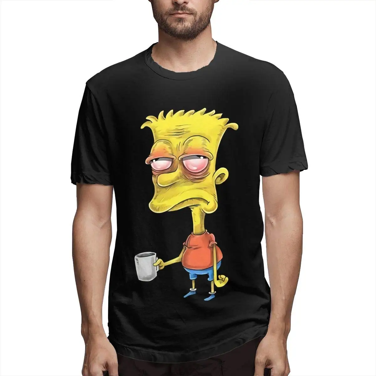 TSDFC Барт Симпсон Мужская Удобная черная Унисекс wo футболка| |