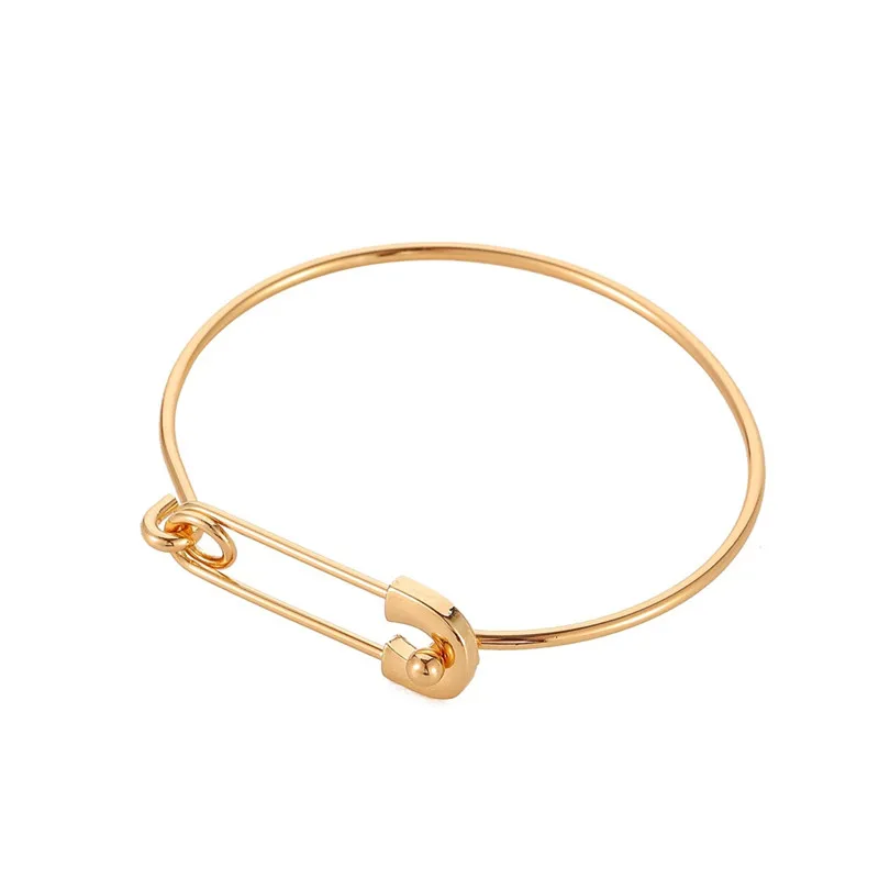 Модные золотые Цвет Pin дизайн браслет для мужчин и женщин медный Геометрия