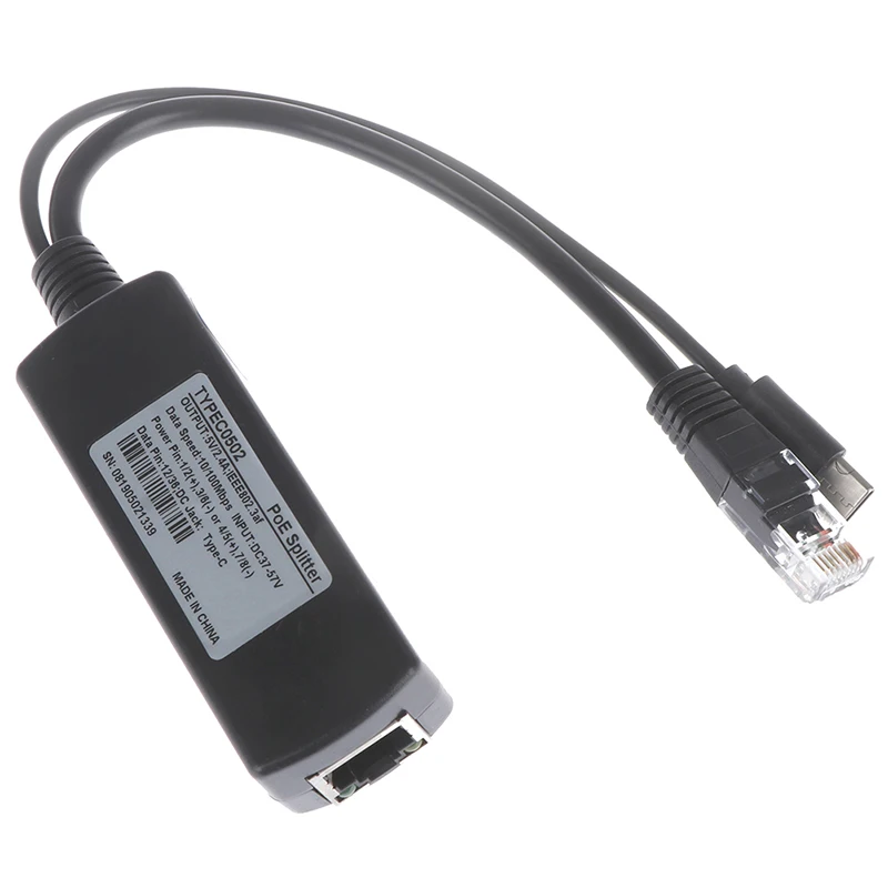 Горячая Распродажа разветвитель poe TYPE c usb 48 В до 5 питание по ethernet 802.3af для