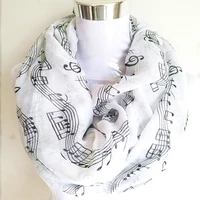 navy bule musical notes winter infinity scarf women music shawls and scarves foulard bufandas mujer 2021 echarpes foulards femme