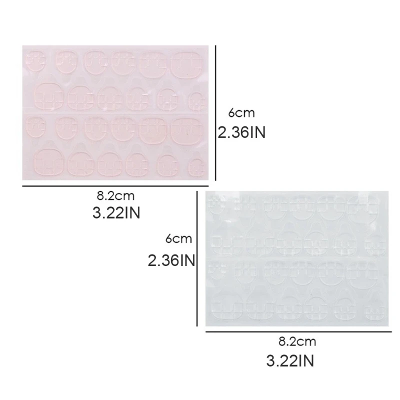 

24 Pieces Nail Adhesive Tabs Jelly Double-sided Tips Transparent Pink Nail Glue Stickers for Nail Salon Art Women DIY