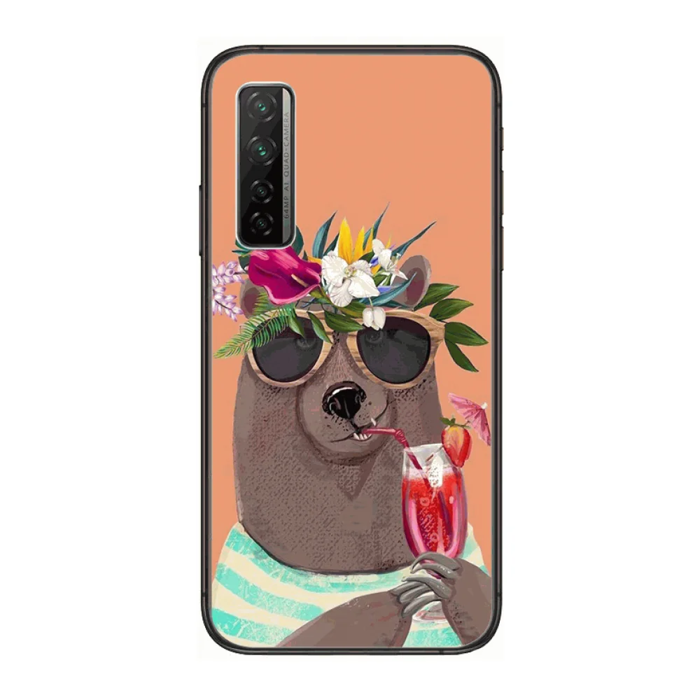 

Fashion Interesting Funny Phone Case For Huawei Nova p10 lite 7 6 5 4 3 Pro i p Smart ZBlack Etui 3D Coque Painting Hoesje