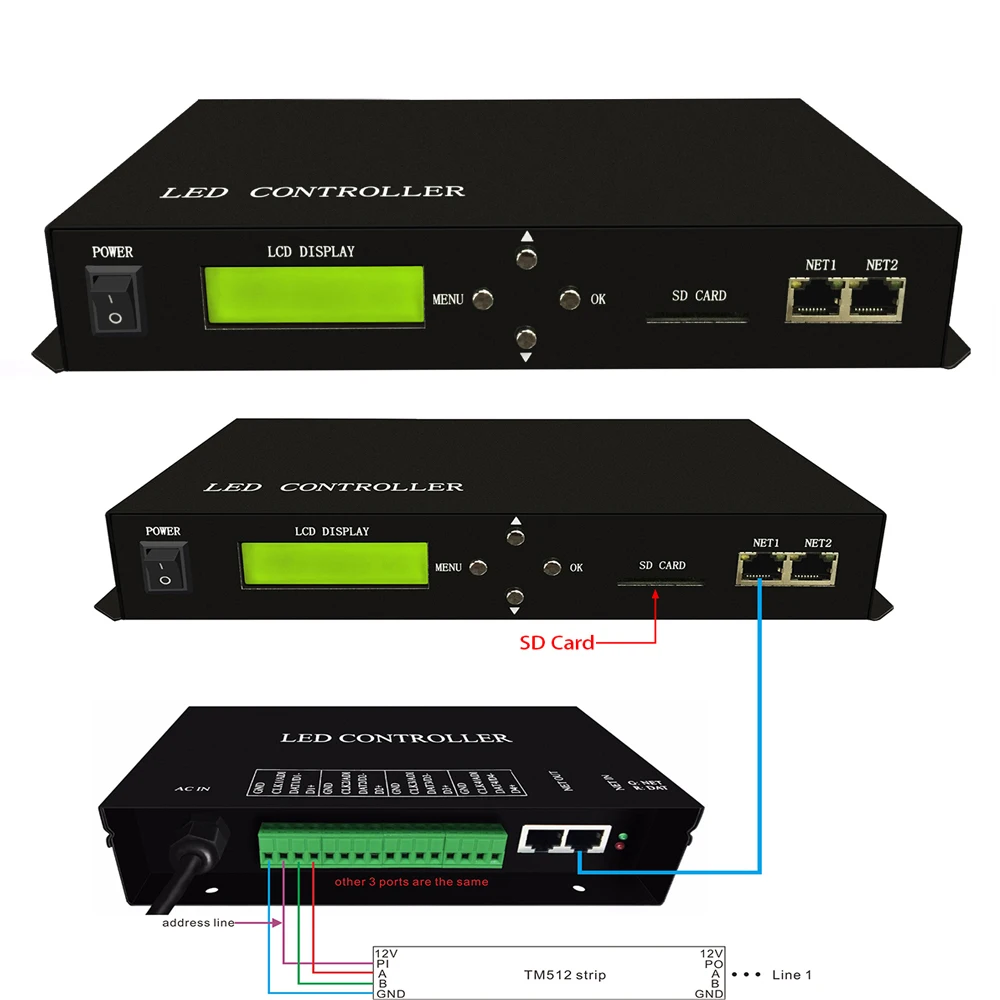 Программируемый контроллер H801TC для ПК консоль DMX512 макс. 150000 пикселей главный