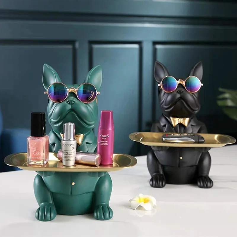 Скандинавская скульптура французского бульдога поднос для статуй собаки