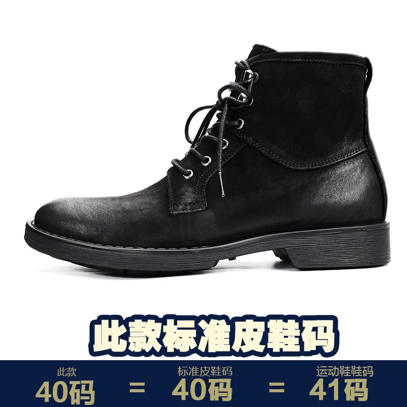 

Autumn High Quality Genuine Leather cowboy boots mens Chelsea boots male cowhide military boots mens autumn winter zipper