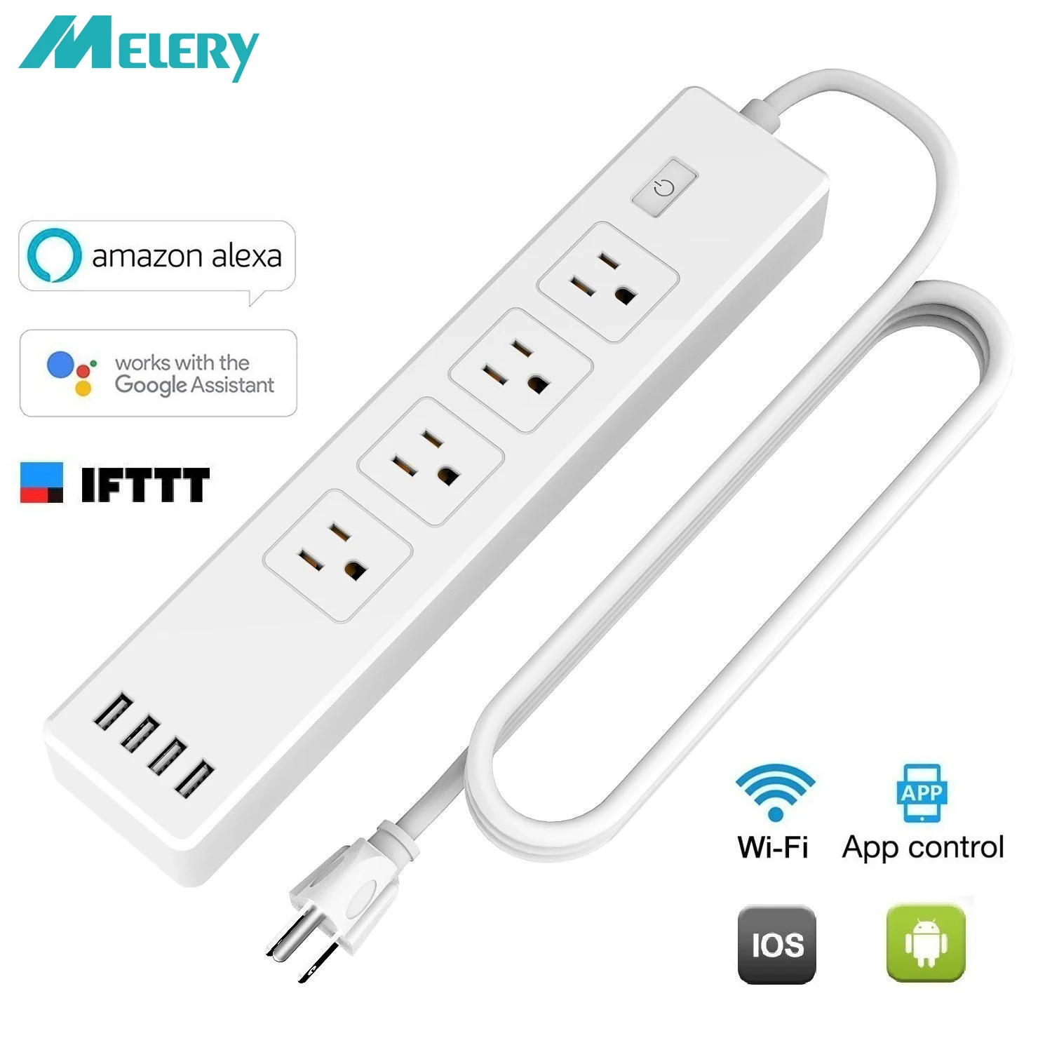 WiFi Smart power Strip Защита от перенапряжения 4 розетки переменного тока США розетка с USB совместима с Alexa, Google Home электрическая вилка Homekit