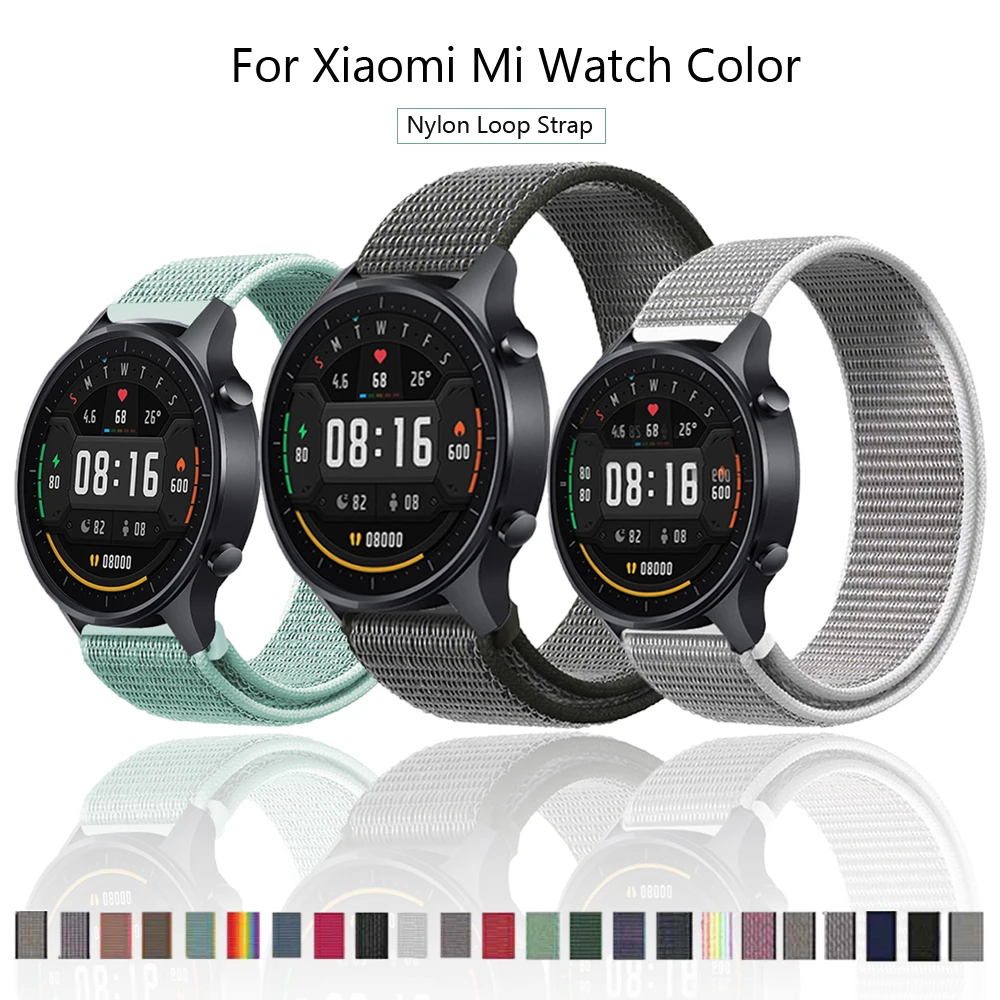 Ремешок нейлоновый для наручных часов Xiaomi Mi Watch Color/haylou ls02 сменный спортивный
