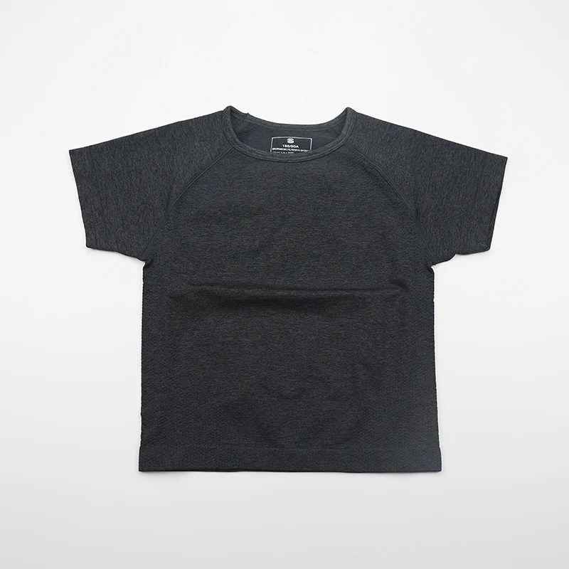 Женский бесшовный укороченный топ с коротким рукавом рубашки для йоги