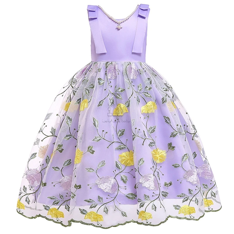 

Girls Dress Elegant Princess Dress Kids Dresses for Girls Costume Wedding Party Embroidery Bridesmaid Children Clothing vestidos