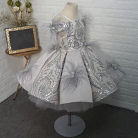 glitter baby girls puffy gown princess first birthday party gown new year 1 14y photography props