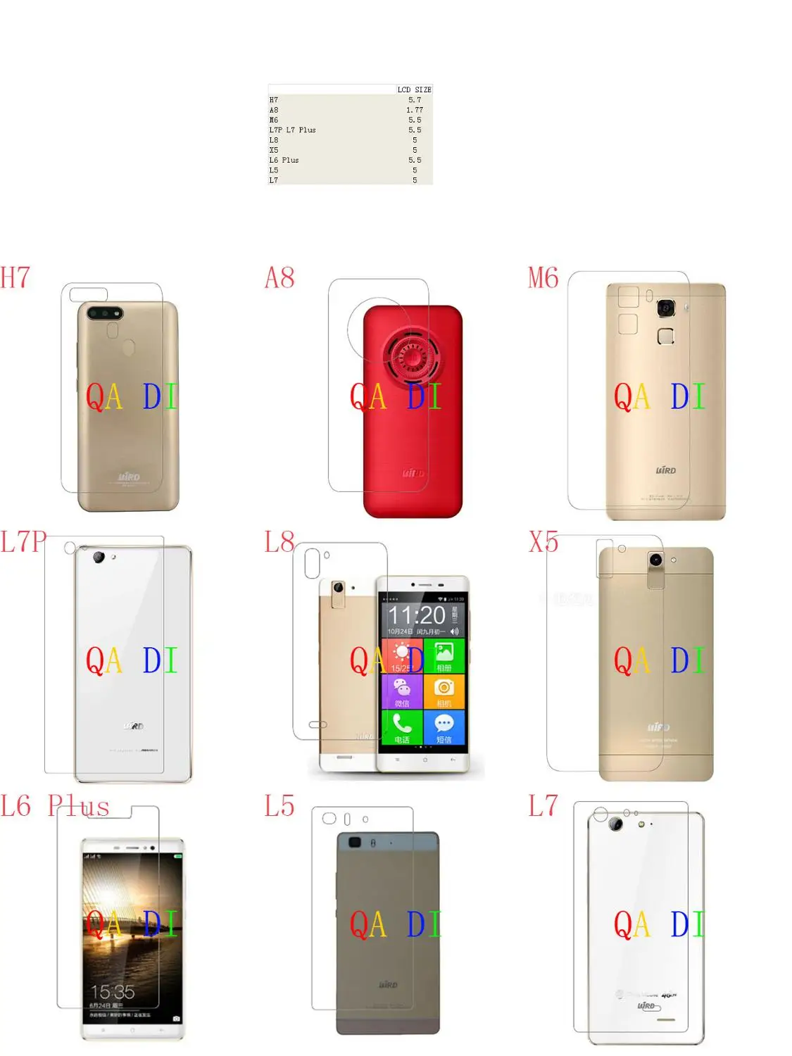 Защитная пленка для заднего экрана Bird H7 A8 M6 L7P L8 X5 L6 Plus L5|Защитные стёкла и плёнки