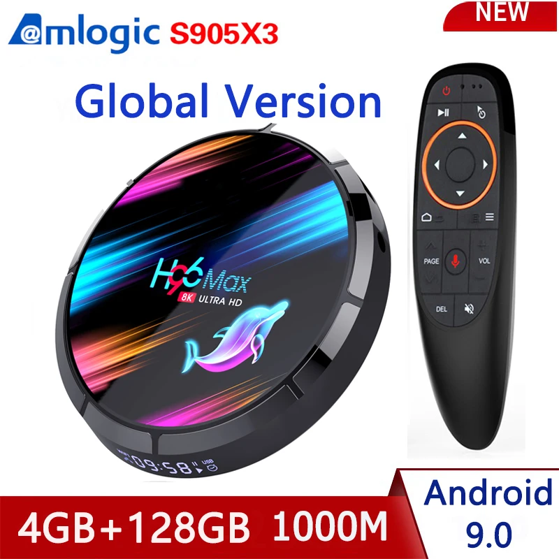 ТВ-приставка H96 Max X3 Android 9 0 четырехъядерный Amlogic S905X3 4 Гб 128 ГБ 2 ГГц и 5G Wi-Fi BT 1000M 8K PK X96