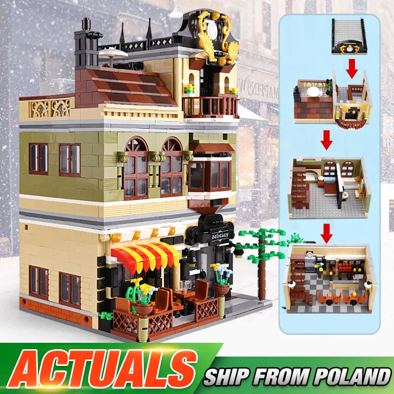 Yeshin уличные строительные игрушки MOC китайский ресторан блоки кирпичи новые