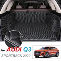 leather car trunk mat for audi q3 sportback 2020 carpet cargo liner accessories interior boot
