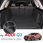 Кожаный коврик для багажника автомобиля для Audi Q3 Sportback 2020 ковер Коврики для багажника аксессуары внутренний багажник