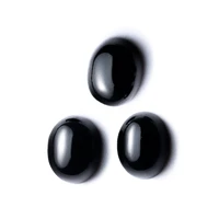 size 4x69x11mm oval shape cabochon black synthetic cubic zirconia