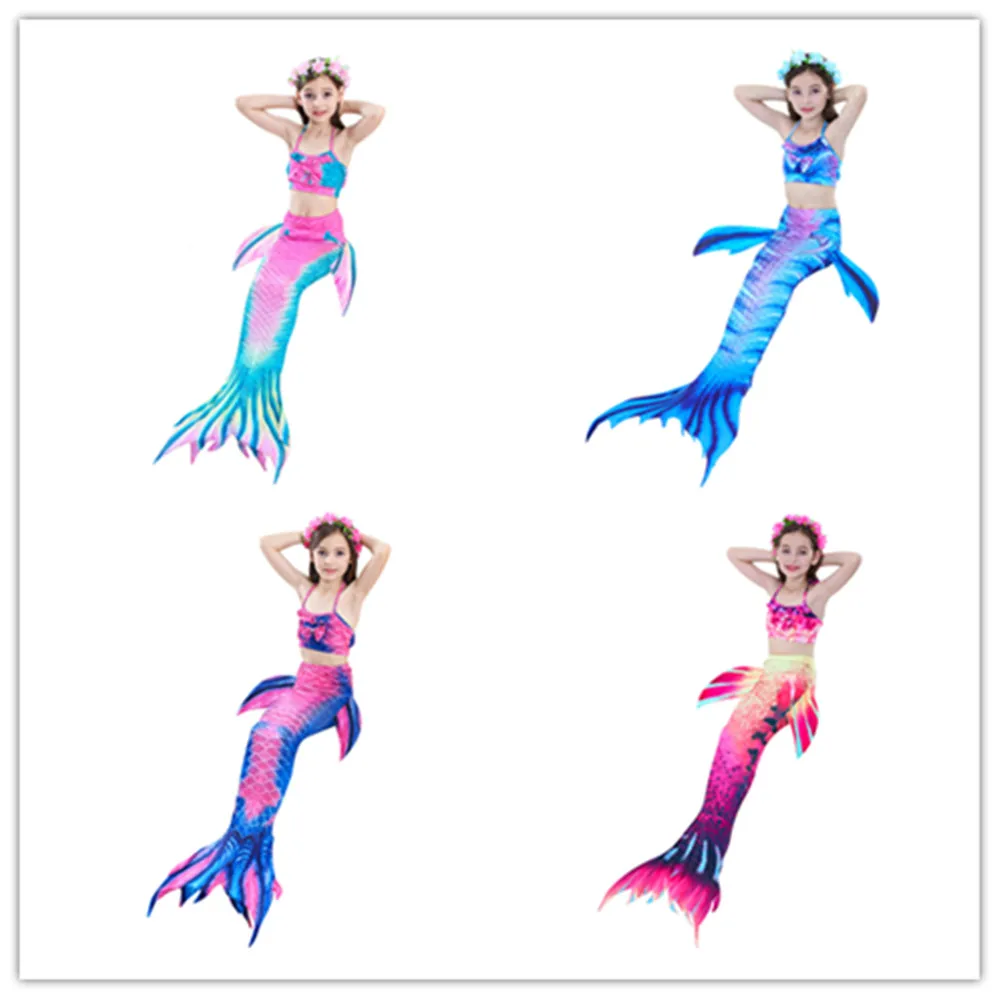 11 цветов купальный костюм для девочек русалки с хвостом Костюм Русалки Ариэль