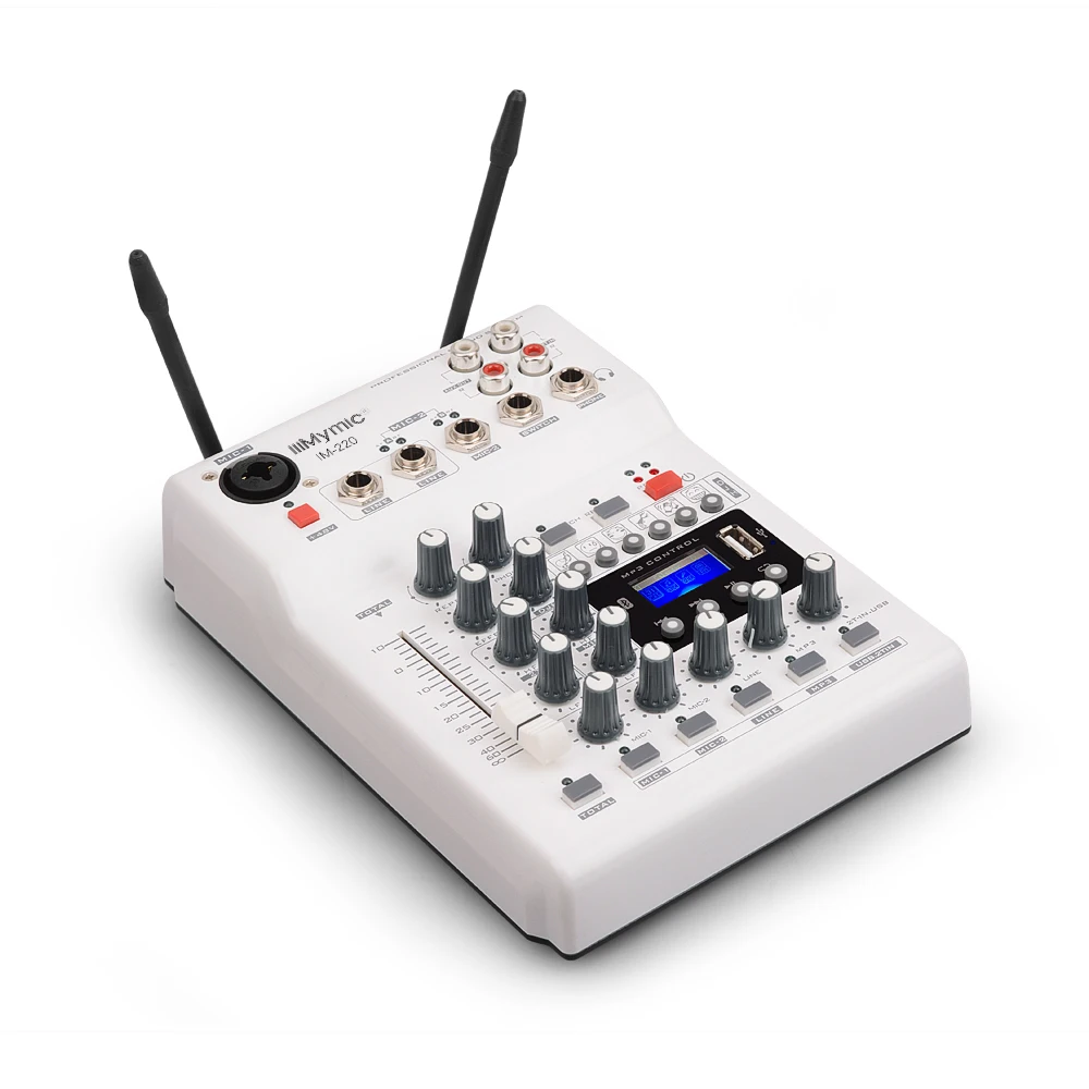 IM-220 аудио DJ микшер KTV Микрофон Моно USB AUX вход 2 канала ручной UHF беспроводной микрофон 48 В Phantom для KTV