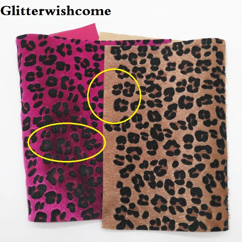 Glitterwishcome 21X29 см A4 размер винил для бантов с леопардовым принтом на лошадином меховые листы для бантов, GM216A