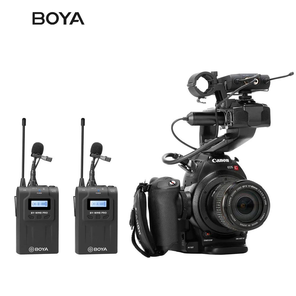 BOYA BY-WM8 Pro K1 микрофон конденсаторный беспроводной микрофон Система аудио видео приемник-записывающее устройство для камеры Canon Nikon sony