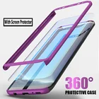 Роскошный 360 градусов жесткий передний задний двухсторонний чехол для телефона Xiaomi Mi 8 8SE 6X 6 NOTE 3 MIX 2 5S PLUS 5x5 со стеклянным покрытием 9H