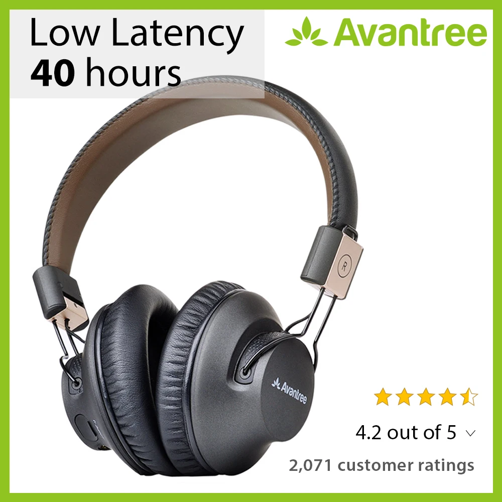 Беспроводные наушники Avantree 40 hr APTX с низкой задержкой для просмотра ТВ, удобная складная Bluetooth гарнитура с микрофоном