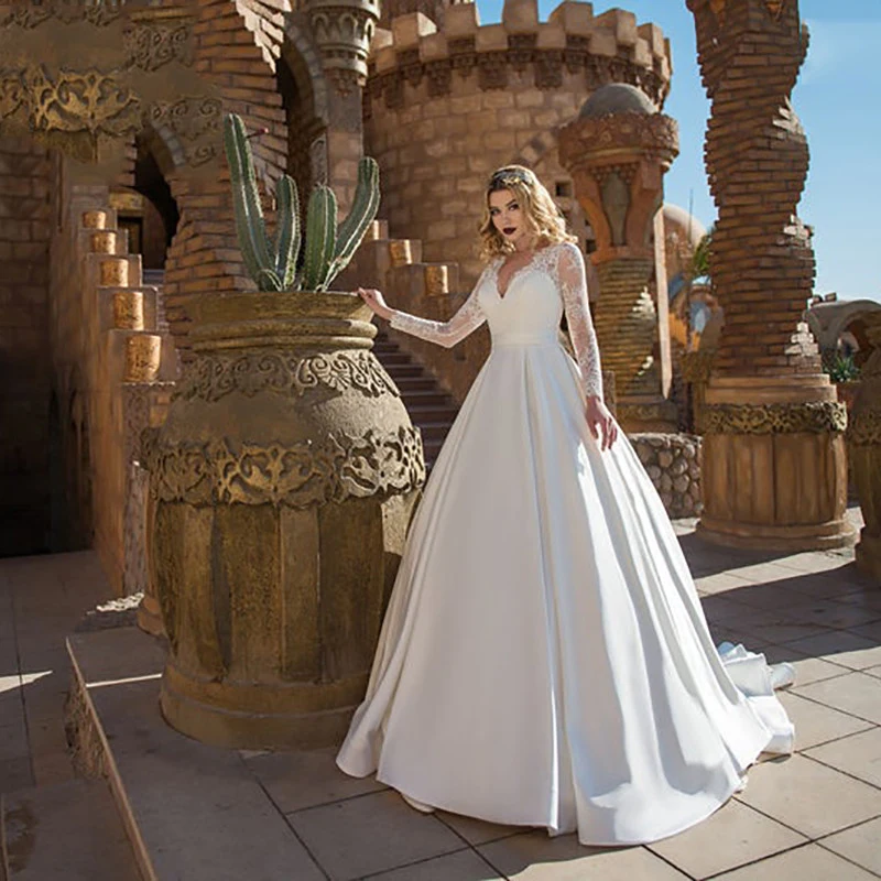 

BAZIIINGAAA Simple Wedding Dress Lace Little Beading Strapless Dress Luxury Wedding Gowns Bridal Can Be Washed Bride Dresses