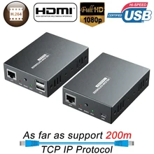 ZY-DT237KM Network USB HDMI KVM Over IP Extender Ethernet RJ45 KVM Extender CAT5 CAT6 By UTP 200m KVM Extensor HDMI Over IP/TCP