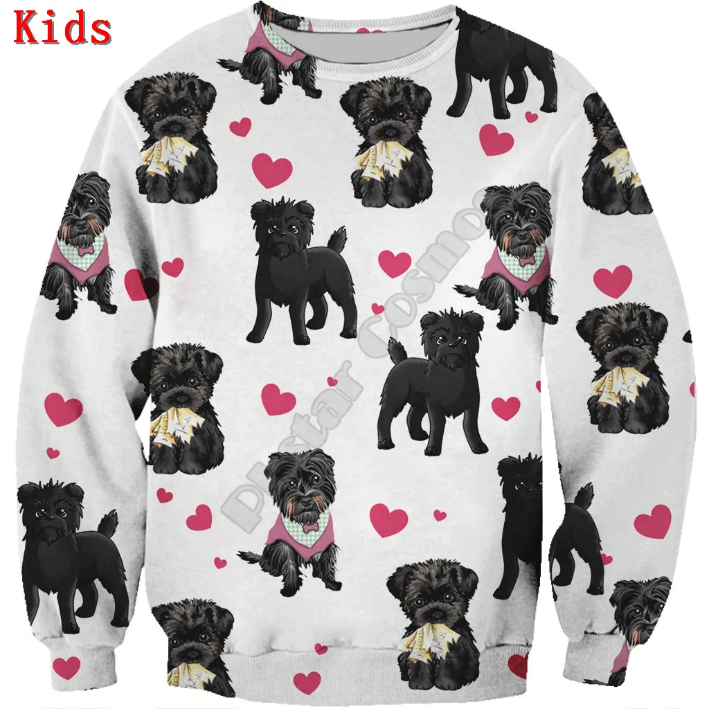 

Cute Affenpinscher 3d printed Hoodies Pullover Boy For Girl Long Sleeve Shirts Kids Funny Animal Sweatshirt