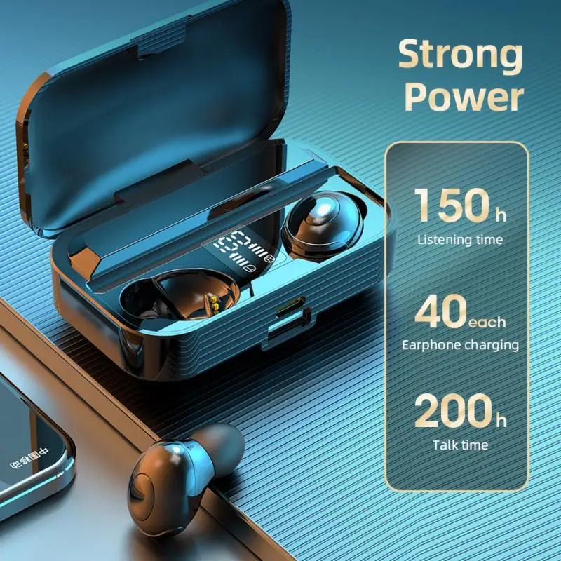 

LB9 TWS Bass Earphones Wireless Bluetooth Headset Noise Reduction Volume Control HIFI Stereo Earbud With Charging Box