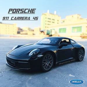 WELLY 1:24 Porsche 911 Carrera 4S (992) sports car black simulation
alloy car model crafts decoration collection toy tool gift