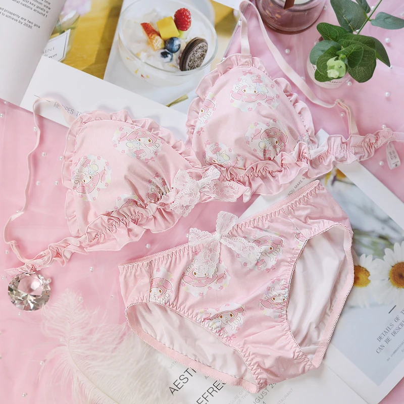 Комплект нижнего белья в японском стиле Милая принцесса с кошкой розовый кролик