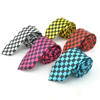 mens ties necktie formal dress gift wedding shirts cravat ties for men 2 inch wide white checkered plaid classic dropshipping