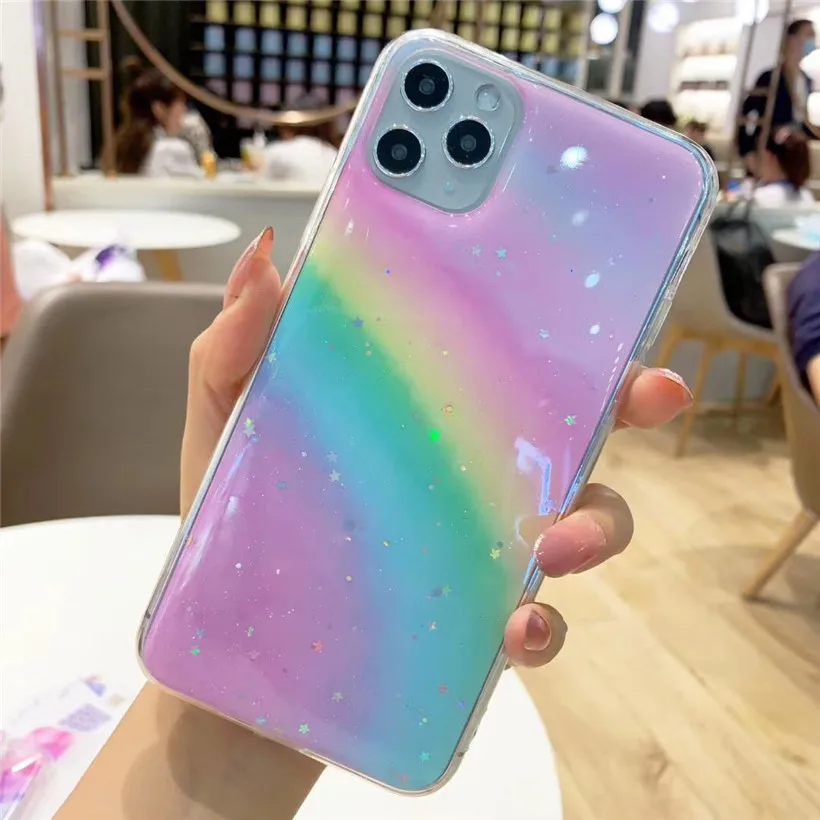 Блестящий Радужный ЧЕХОЛ ДЛЯ VIVO S5 X20 X9 Y97 Y93 Y85 Y67 Y66 чехол для силиконовый мягкий ТПУ