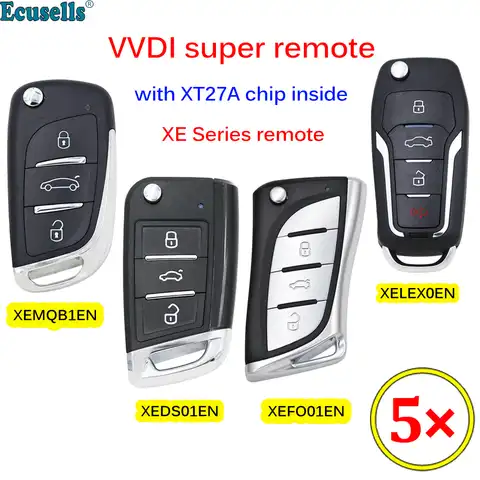 5 шт./лот Xhorse XEDS01EN/XEFO01EN/XEMQB1EN/XELEX0EN XE series VVDI Super Remote с чипом XT27A для VVDI2/VDI Key Tool Max