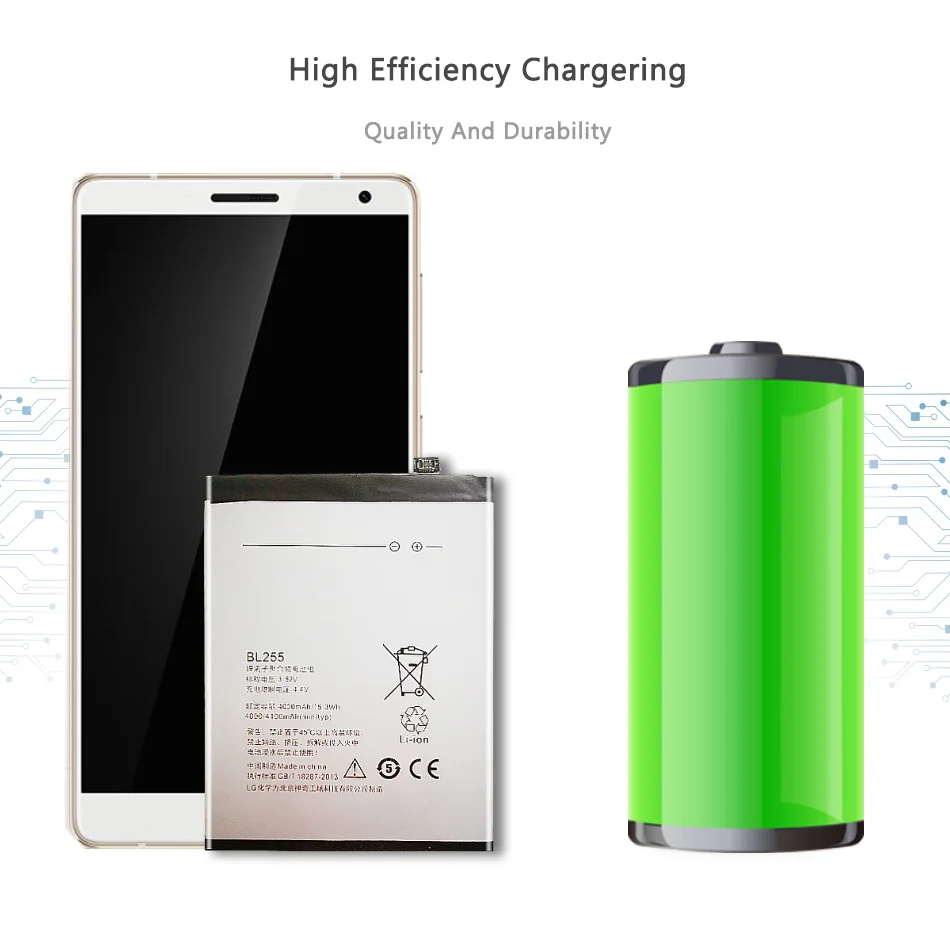 

For Lenovo ZUK Z1 Battery Replacement BL255 Large Capacity 4000mAh Back up Battery For Lenovo BL 255 Z 1 Bateria Free Tools