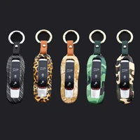 for porsche cayenne 911 996 panamera p macan auto smart car key case camouflage cover fob holder keychain keyring accessories
