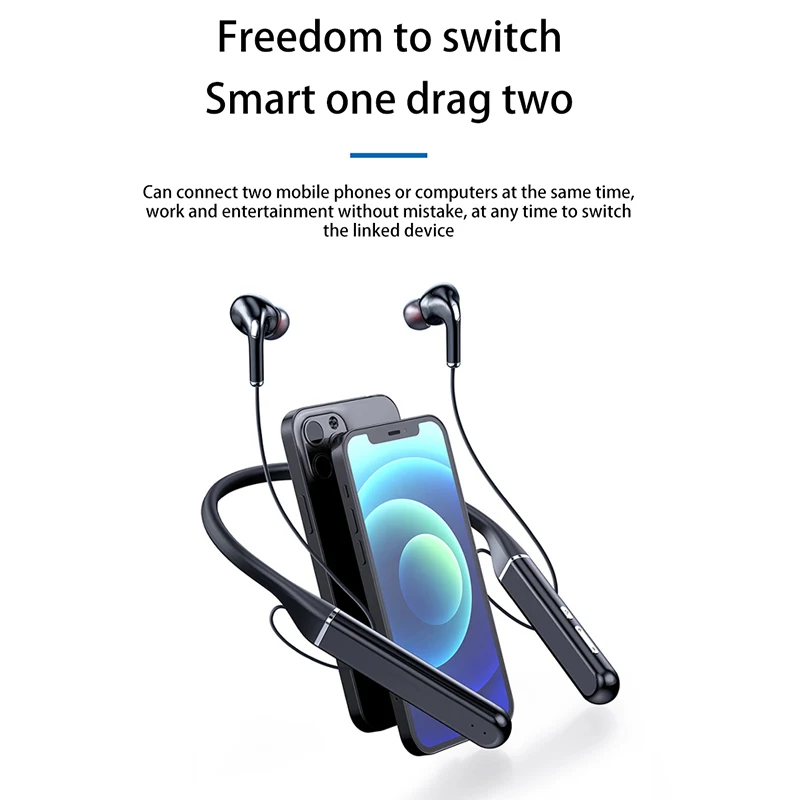 Беспроводная Спортивная Bluetooth-гарнитура со светодиодным дисплеем TF-карта EQ