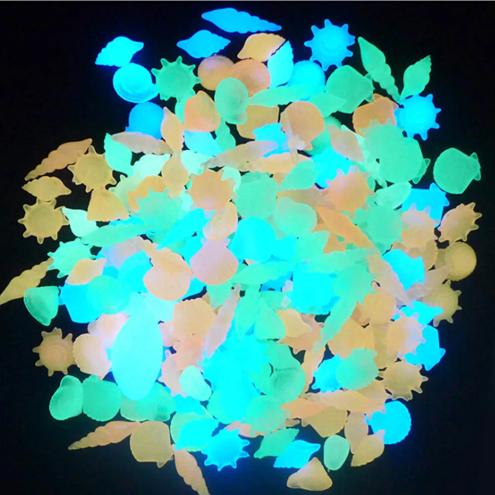 

5 PCS Aquarium Fish Tank Decor Glow in the Stone Conch Dark Luminous Sea Shells Best Quality Color Random