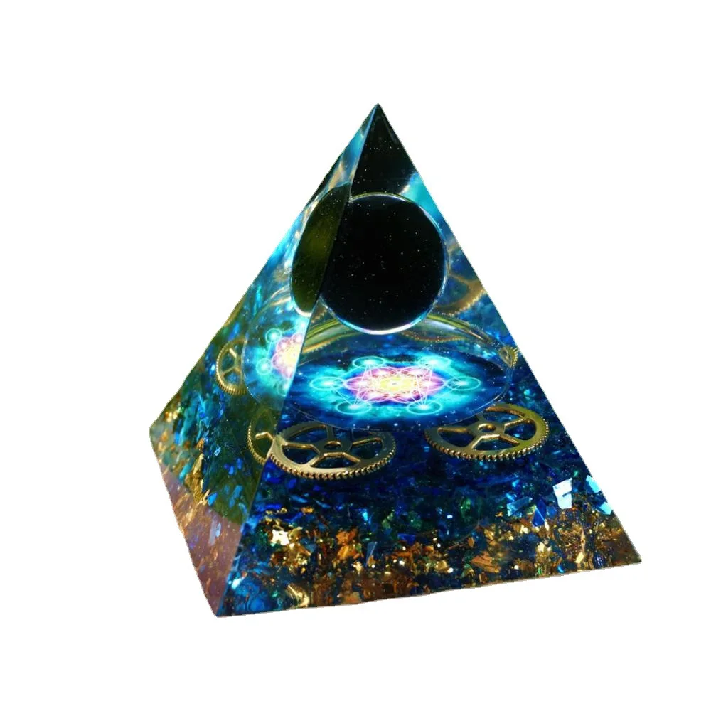 

Orgonite Pyramid 6cm Symbolizes The Lucky Citrine Pyramid Energy Converter To Gather Wealth And Prosperity Resin Decor
