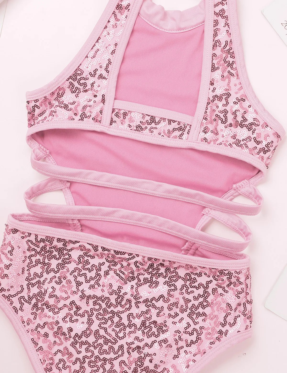 Детские блестящие леотарды для балета девочек без рукавов с лямкой на шее и