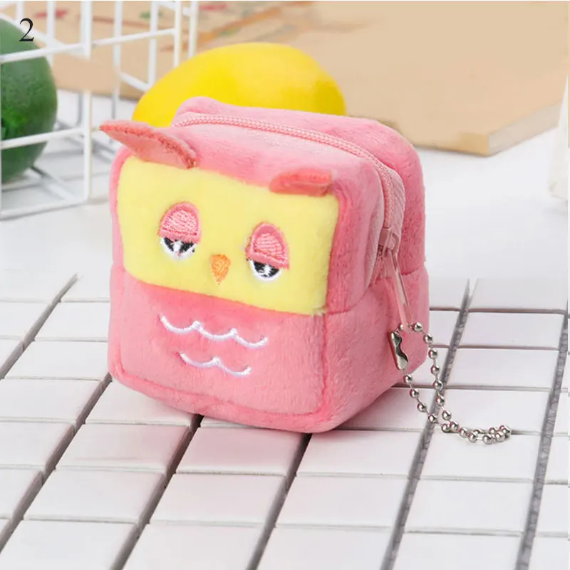 Кошелек для мелочи девочек миниатюрный бумажник милый плюшевый клатч на молнии с